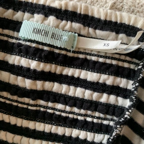 Black & White Stripe Kimchi Blue Crop Top - Picture 5 of 5
